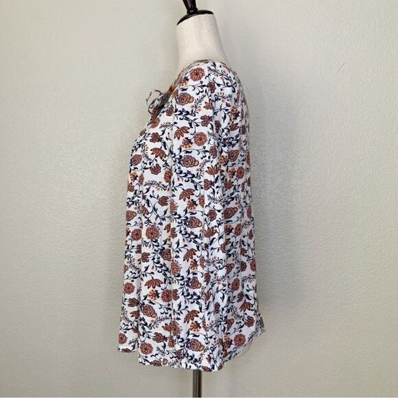 Vintage America Size Medium Women’s Floral Peasant Top, Sz Medium - Picture 4 of 8